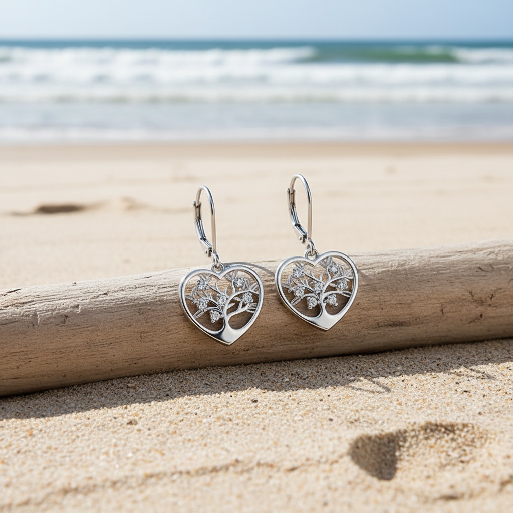 Women's Heart-Shaped Hanging Earrings, Elegant & Easy